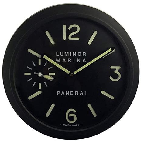 panerai luminous silent sweep wall clock black|quiet sweep alarm clock.